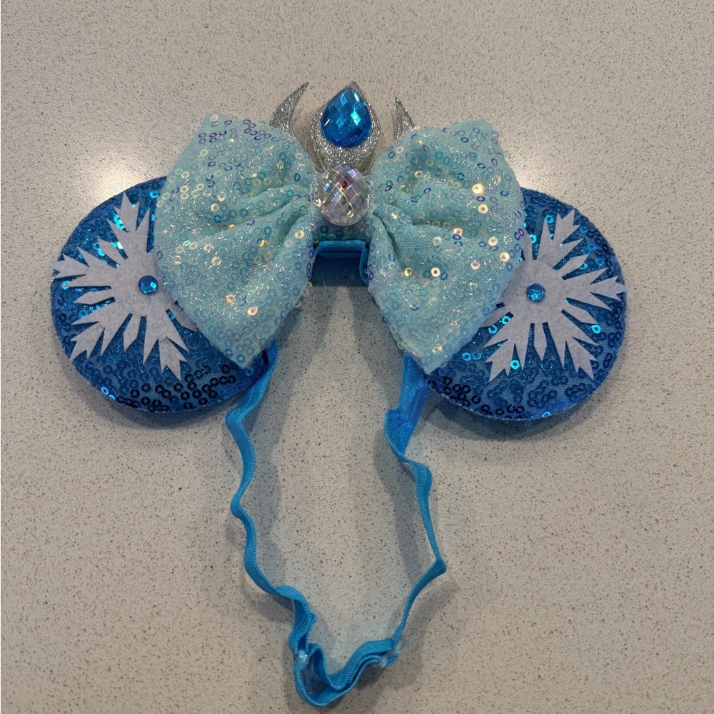 Blue Sequin Mouse Ears Headband